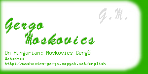 gergo moskovics business card