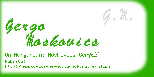 gergo moskovics business card